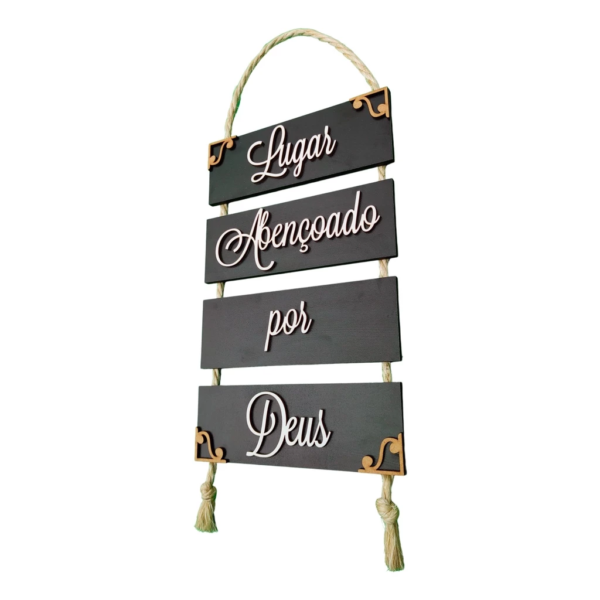 Placa Decorativa P/ Porta Ou Parede Lugar Abençoado Por Deus - Image 2