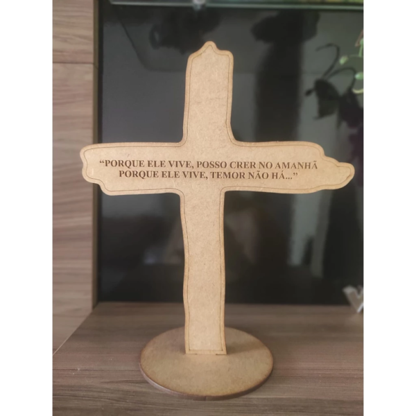 Cruz Enfeite Mesa Posta Placa/plaquinha Dizeres Jesus Deus Pascoa - Image 2