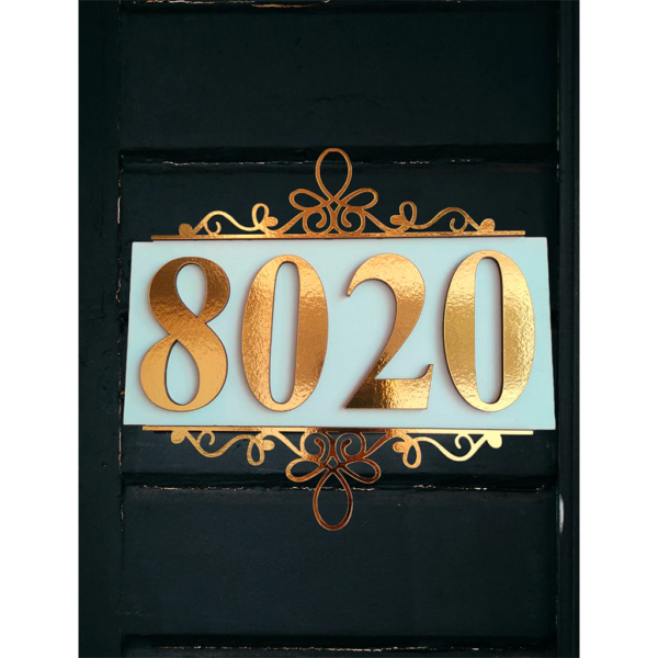 Placa Número De Casa Residência Personalizada Apartamento Arabesco Luxo Estilo Para Área Interna
