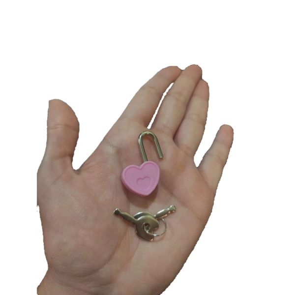 Cadeado Mini Coração Rosa Decoração Artesanato p/ Urna casamento, Bagagem, diario, amor - Image 3