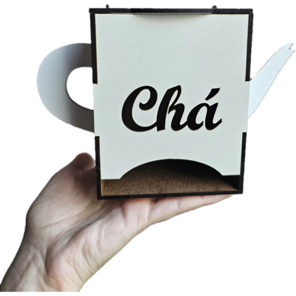 Porta sachês de Chá Bule Organizador Decorativo MDF branco
