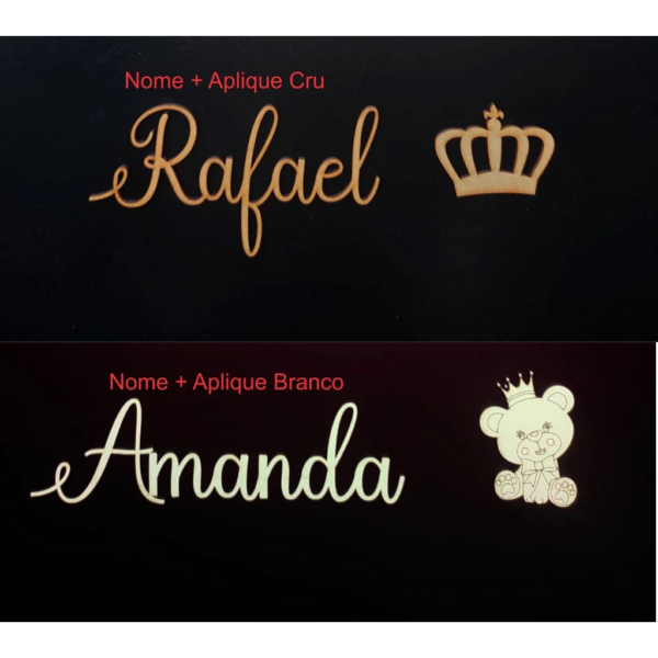 Placa Arabesco Oval 35x26 cm Enfeite de porta ou parede com Nome + Aplique Mdf Decoração Maternidade Aniversários - Image 4