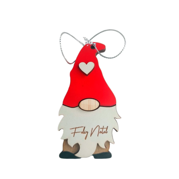 Pingente Natalino Enfeite Papai Noel Natal Personalizado com escrita Tag