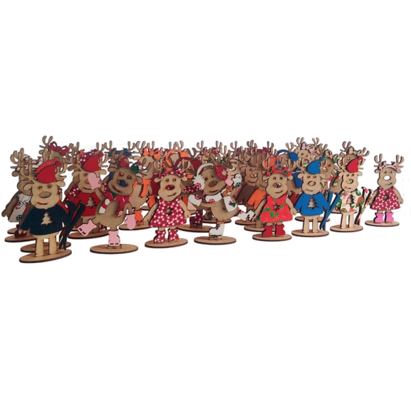 Enfeite de Natal Rena Mesa / Balcão Cervo Natalino MDF Decoração